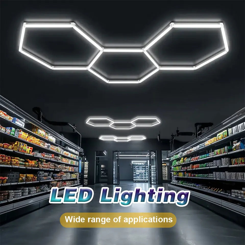 Honeycomb LED Garage Lighting System – Modular Hexagon Ceiling Kit