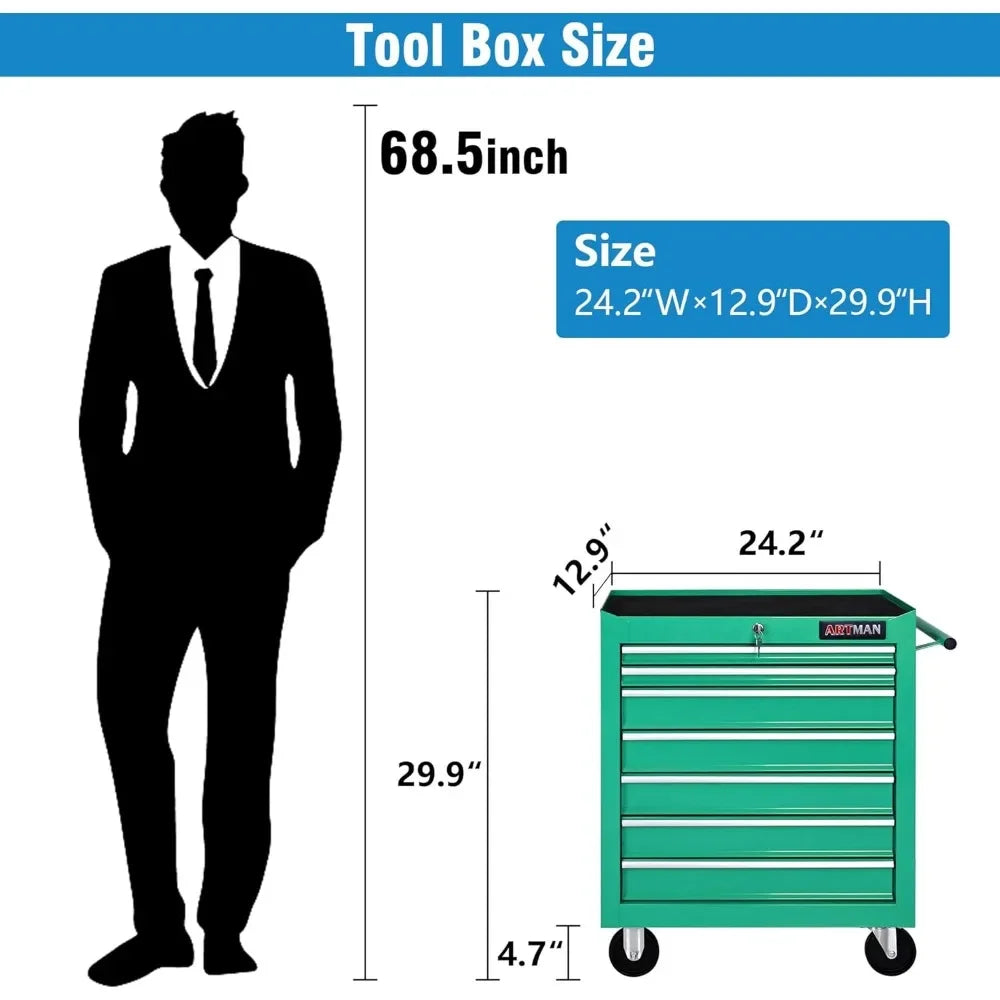 “Midnight Club 7-Drawer Street Machine Cart – Green Edition”