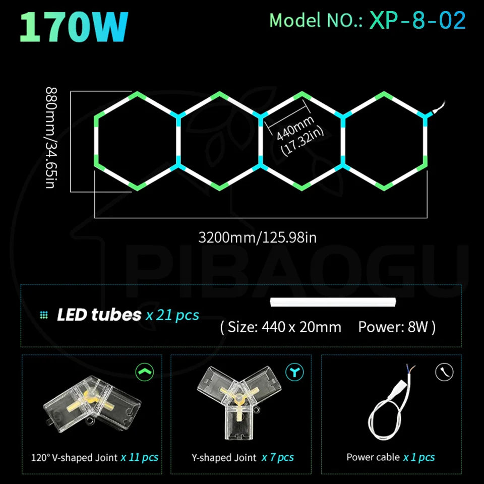 Honeycomb LED Garage Lighting System – Modular Hexagon Ceiling Kit