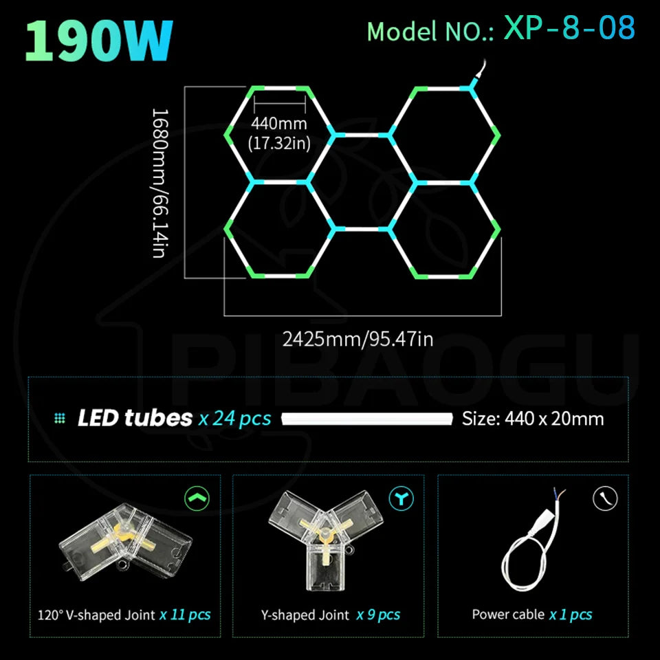 Honeycomb LED Garage Lighting System – Modular Hexagon Ceiling Kit
