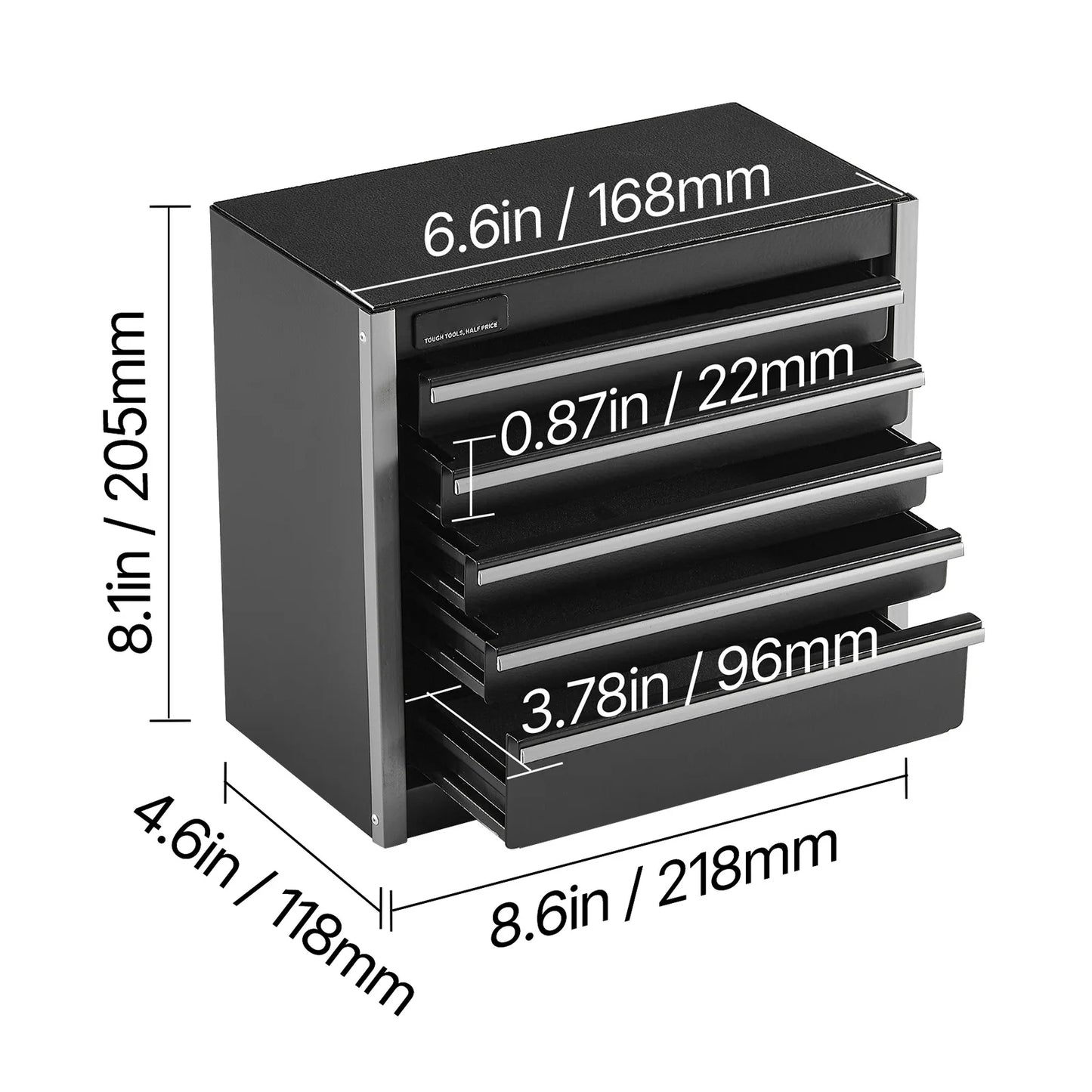 Midnight Club™ Mini 5-Drawer Tool Chest – Workbench & Portable Storage (Red & Black)