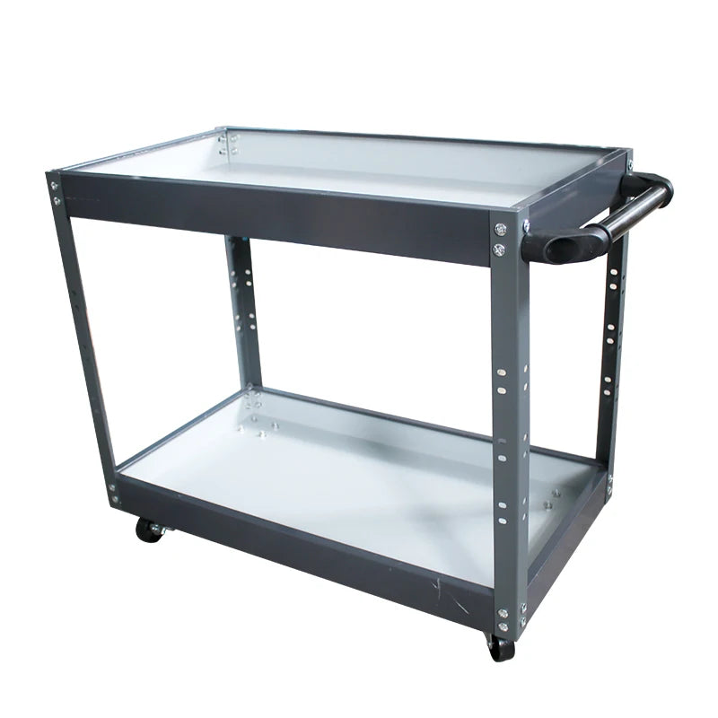 "Midnight Club Heavy-Duty 2-Tier Rolling Tool Cart – Garage & Workshop Storage"