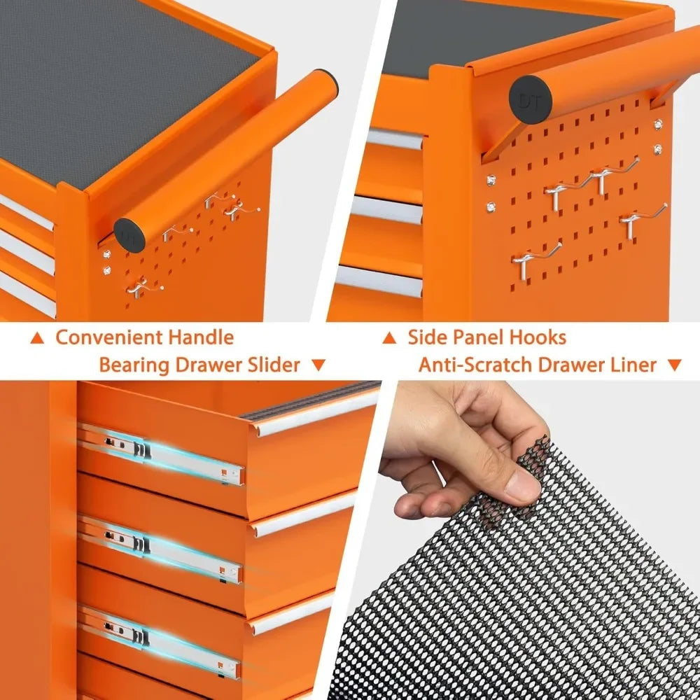 Midnight Club™ 7-Drawer Street Machine Cart – Orange Edition