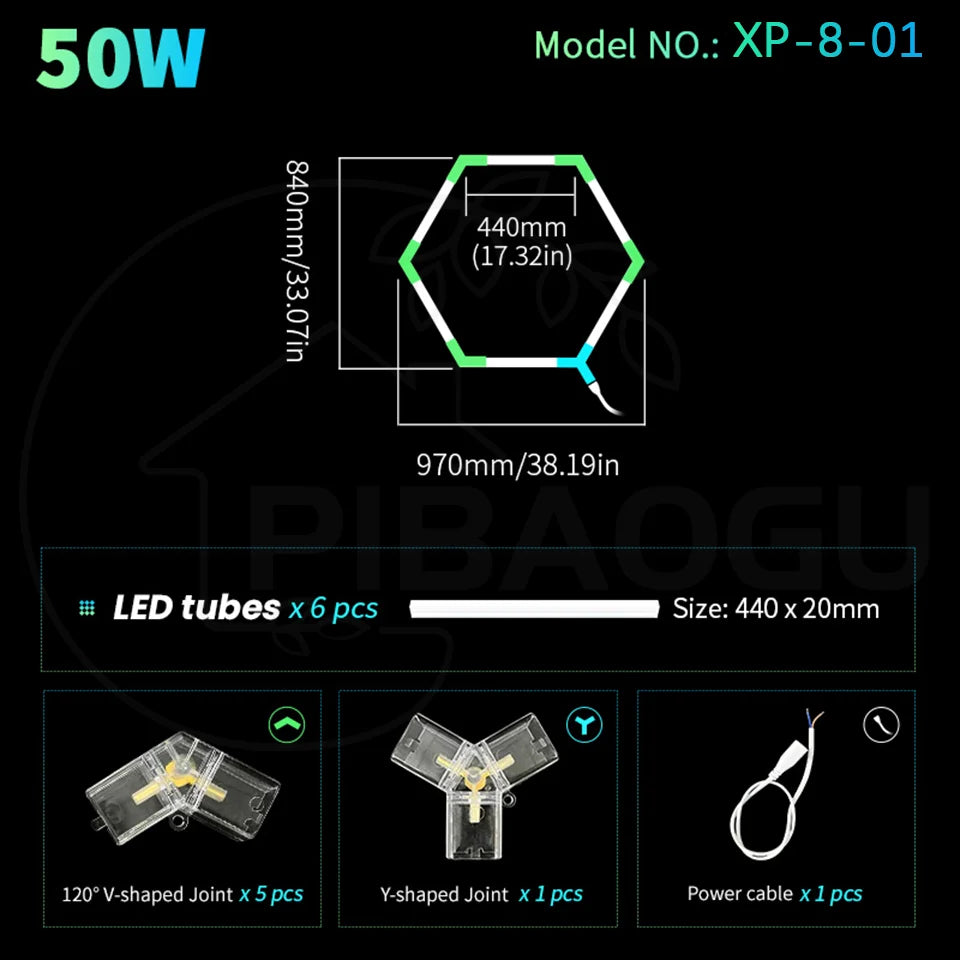Honeycomb LED Garage Lighting System – Modular Hexagon Ceiling Kit