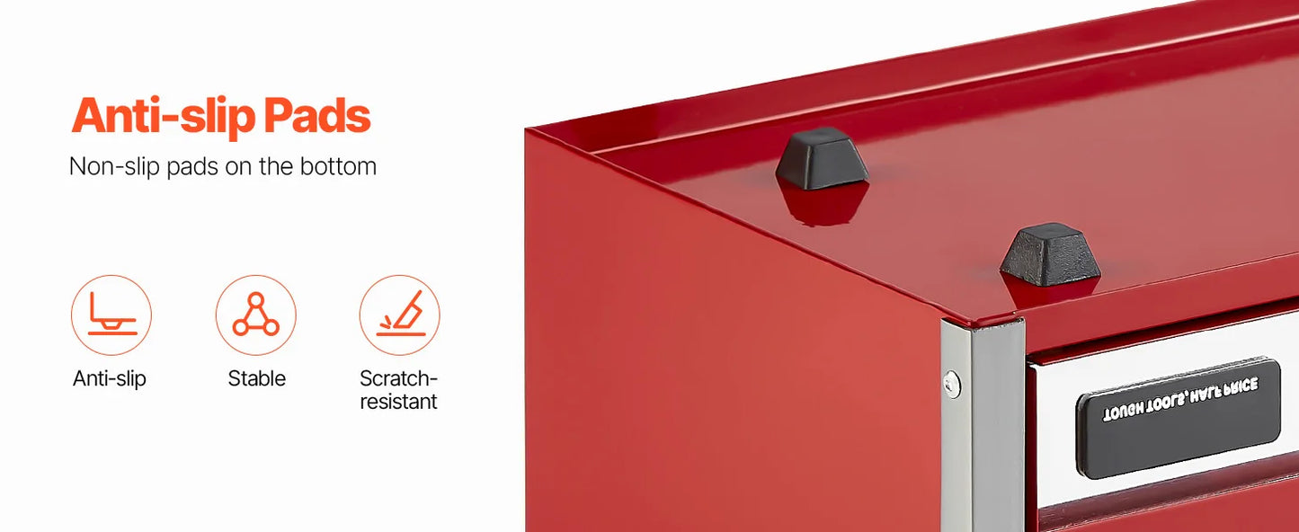 Midnight Club™ Mini 5-Drawer Tool Chest – Workbench & Portable Storage (Red & Black)