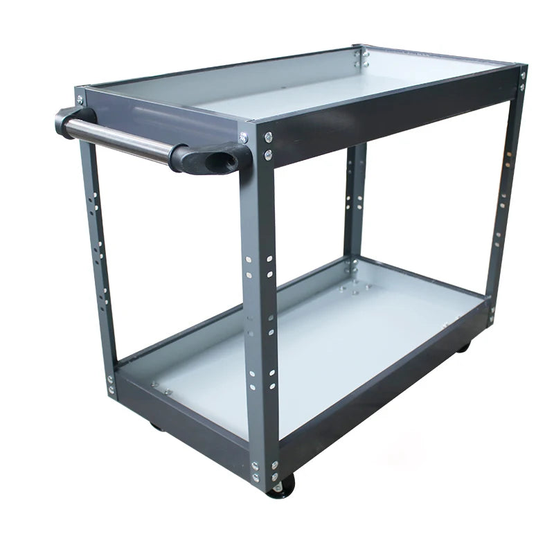 "Midnight Club Heavy-Duty 2-Tier Rolling Tool Cart – Garage & Workshop Storage"