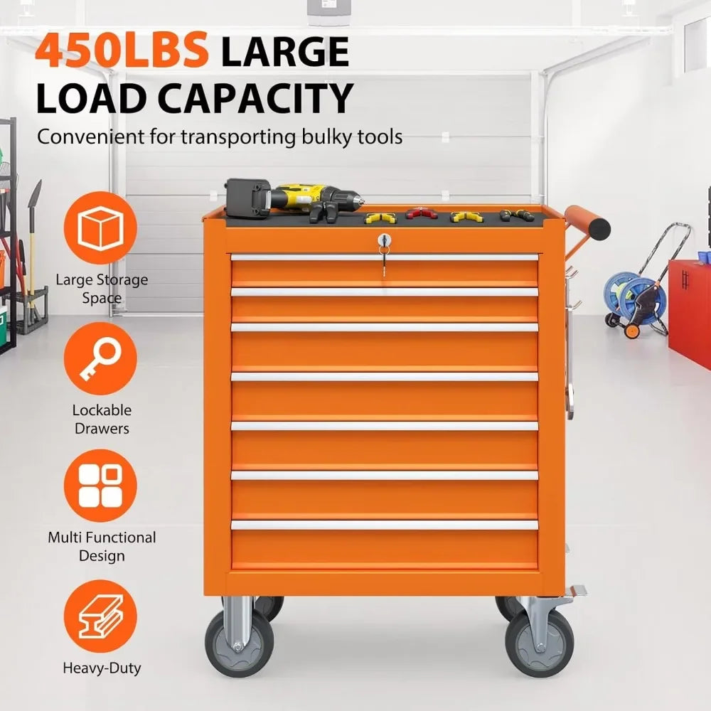 Midnight Club™ 7-Drawer Street Machine Cart – Orange Edition