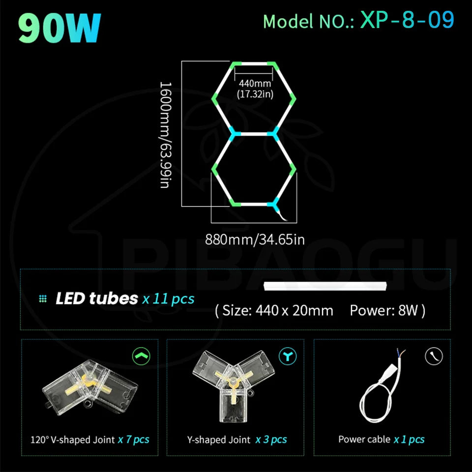 Honeycomb LED Garage Lighting System – Modular Hexagon Ceiling Kit