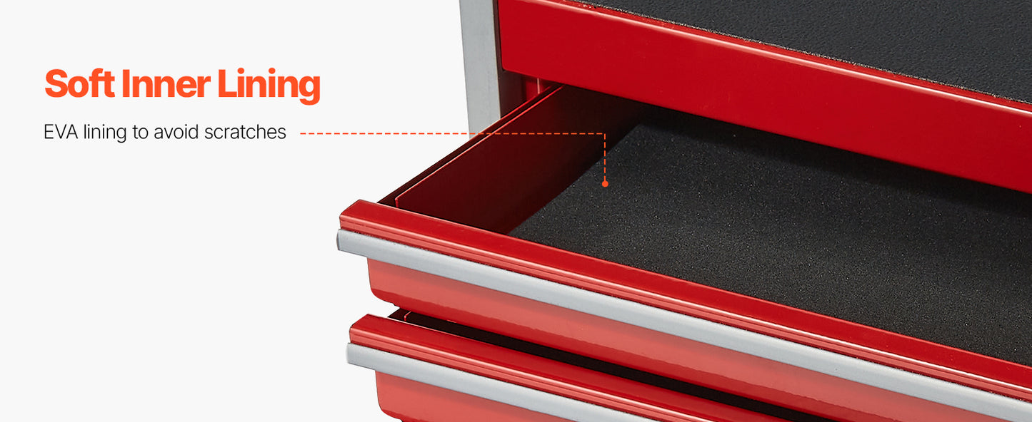 Midnight Club™ Mini 5-Drawer Tool Chest – Workbench & Portable Storage (Red & Black)