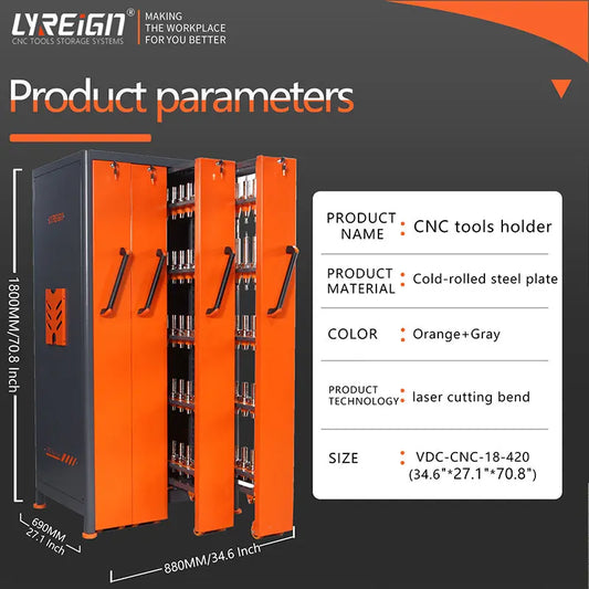 Midnight Club CNC Tool Holder Cabinet – Locking Vertical Tool Rack Storage System