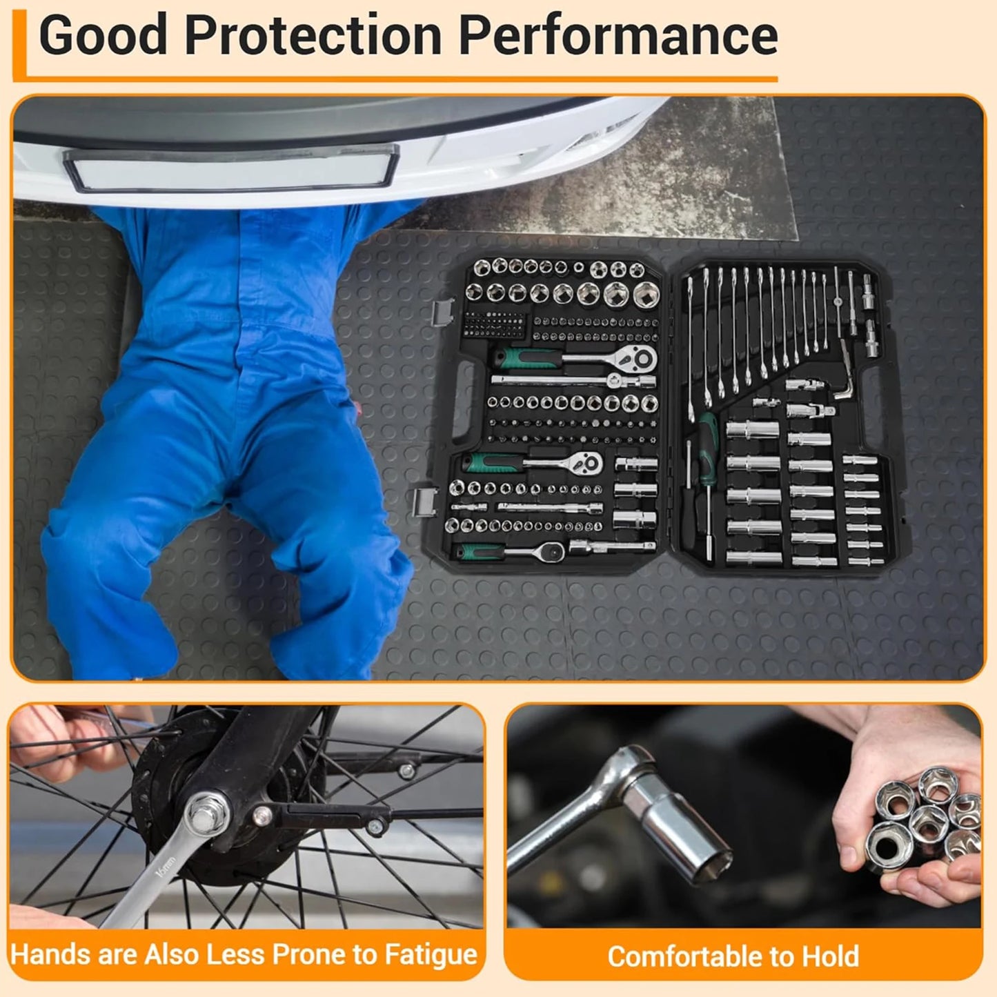 Midnight Club™ 216-Piece Master Mechanic Tool Case — Pro Socket, Ratchet & Driver Kit