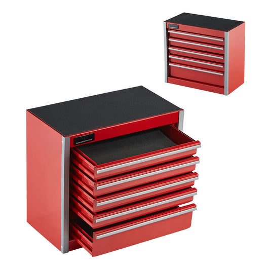 Midnight Club™ Mini 5-Drawer Tool Chest – Workbench & Portable Storage (Red & Black)