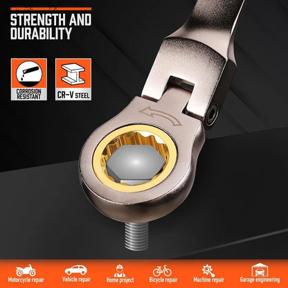 Midnight Club™ Flex-Head Ratcheting Wrench Set — 24-Piece Metric/SAE (72-Tooth)