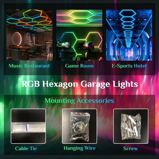 RGB Honeycomb LED Garage Lighting Kit — Showroom Glow Meets Midnight Mood