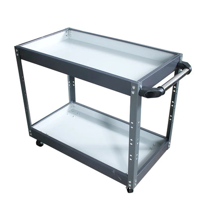 "Midnight Club Heavy-Duty 2-Tier Rolling Tool Cart – Garage & Workshop Storage"